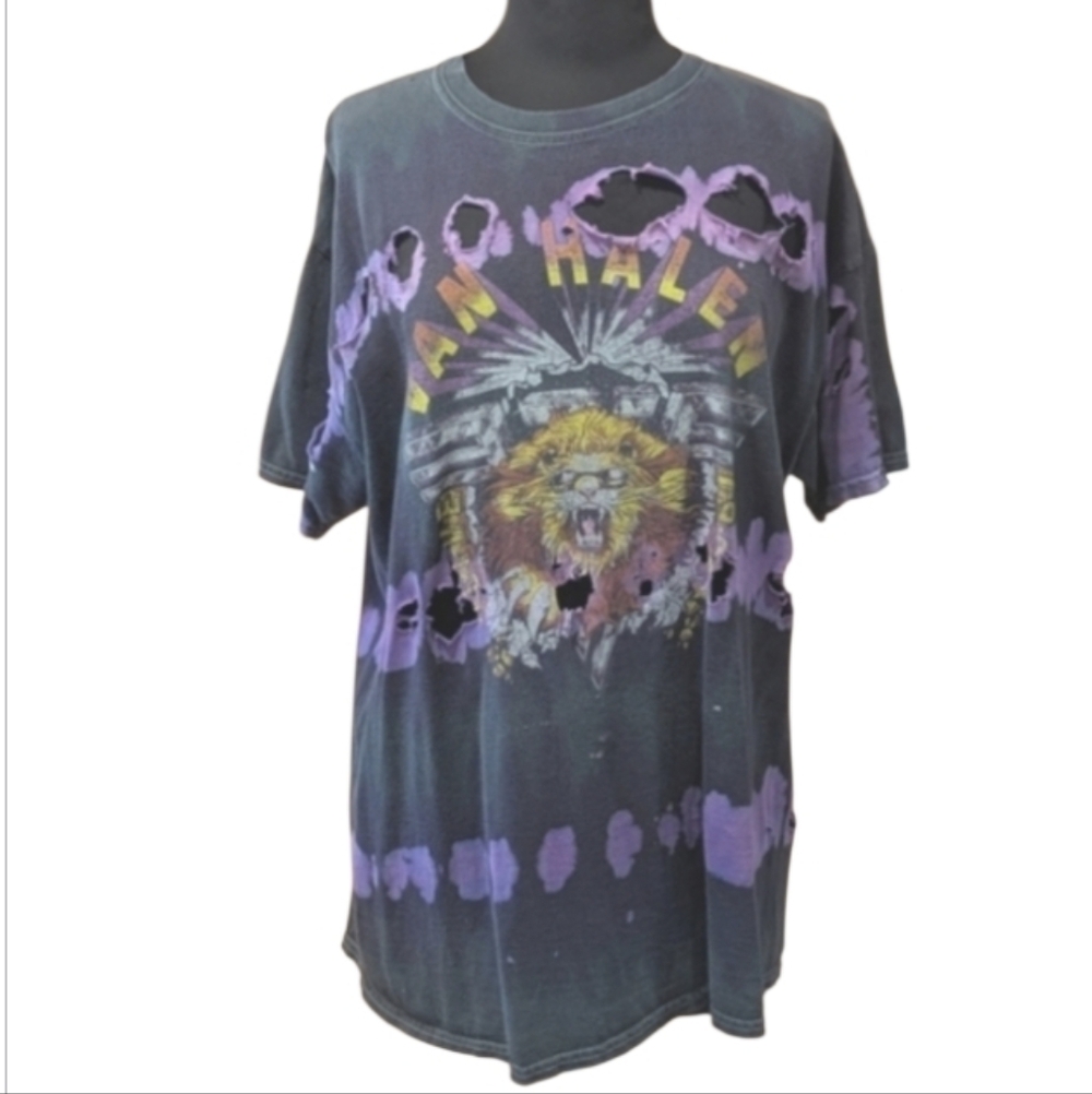 Urban Outfitters Medium / Large Van Halen Tie Dye Thrashed Tee Distressed